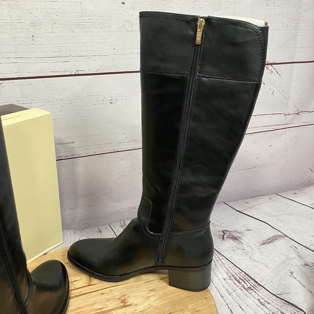 Franco Sarto Lizbeth Black Leather Tall Riding Boots Womens Size 9.5M Equestrian - Picture 9 of 15